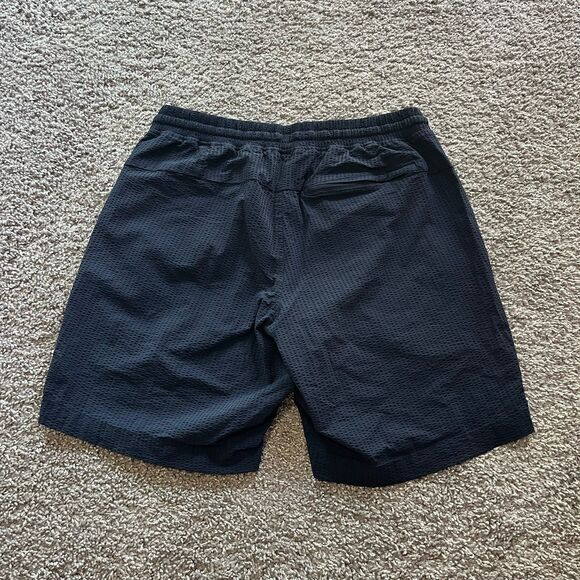 Lululemon Bowline Shorts Seersucker True Navy Blue 8” Linerless Mens Size Large - Picture 2 of 8